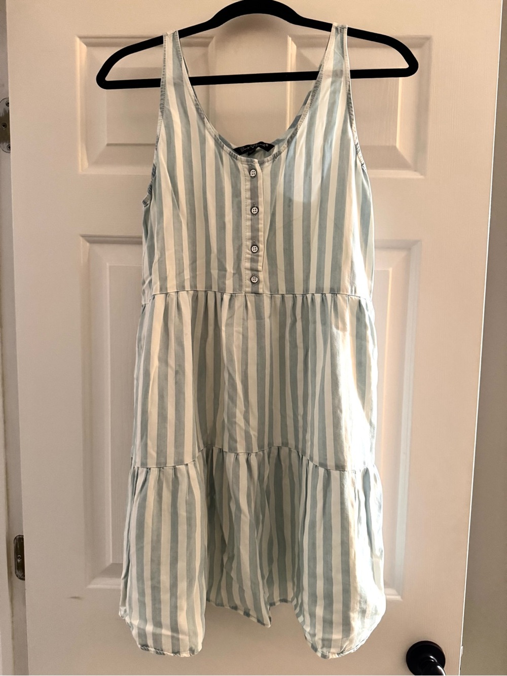 Velvet Heart Pale Blue and White Striped Dress